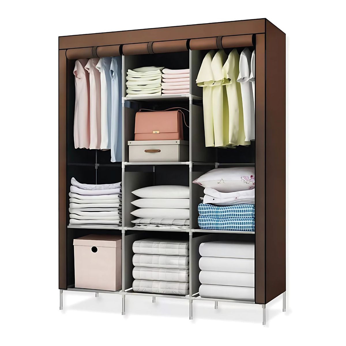 GENERICO - Closet de Tela Plegable Grande Con Cierre Y Estantes - SC