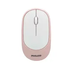 PHILCO - Mouse Inalámbrico Rosado Silencioso Pro