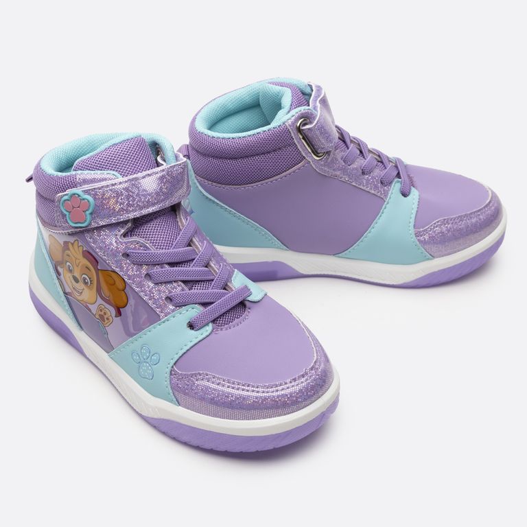Zapatillas Con Luces Niña Skye Brillos Morado