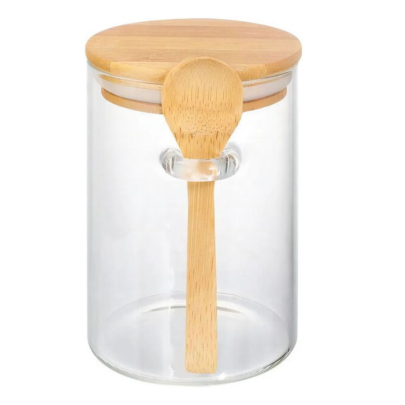 GENERICO - Frasco Contenedor Hermetico Vidrio 10cm Redondo Con Cuchara