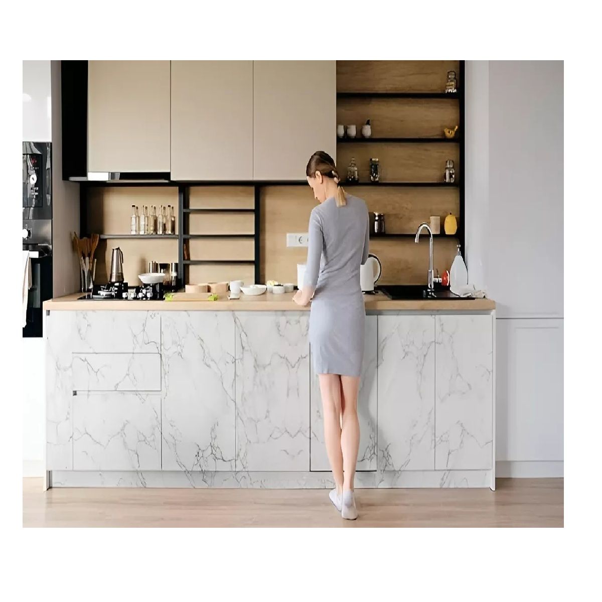 PASTELERIUSCL - 2 Papel Para Pared Papel Mural Pvc Autoadhesivo 10mts Marmol