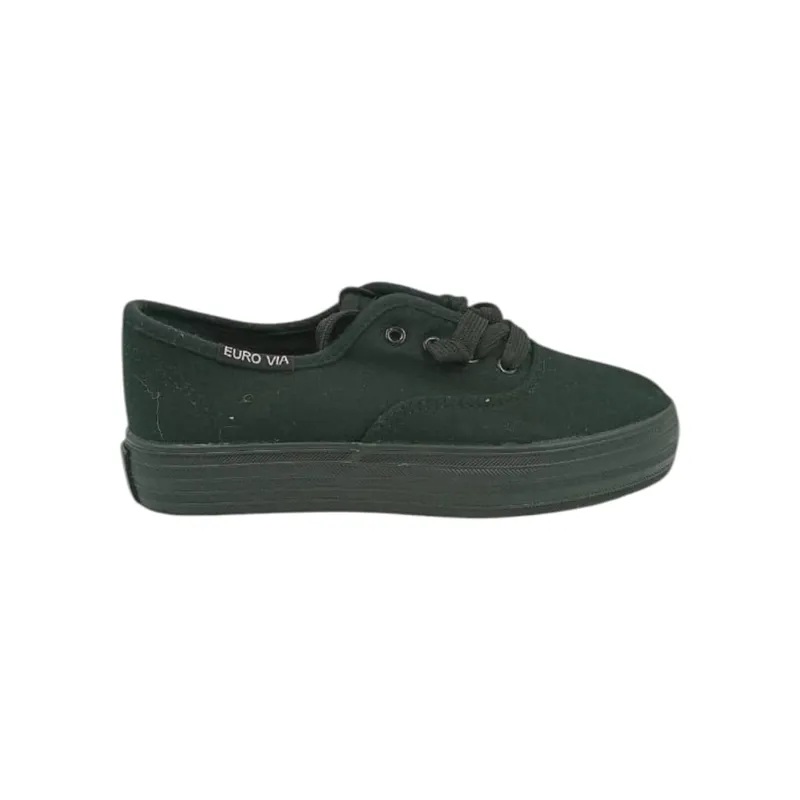 HERIEL - Zapatilla Negra Lona Baja