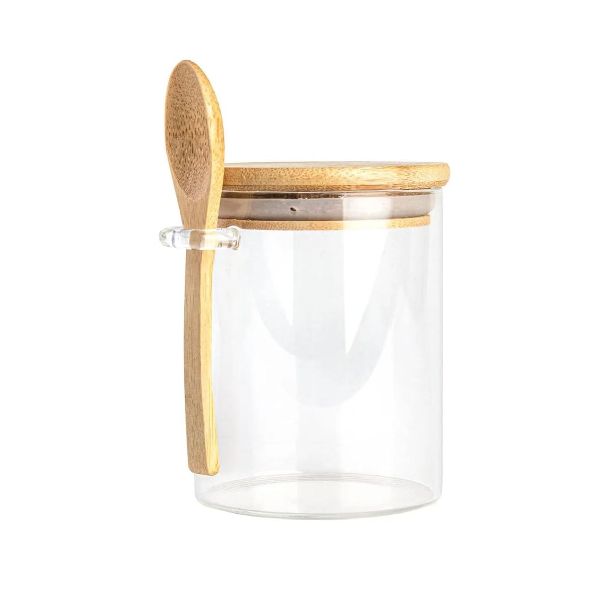 GENERICO - Frasco Contenedor Hermetico 700mL Vidrio 15cm Redondo Cuchara