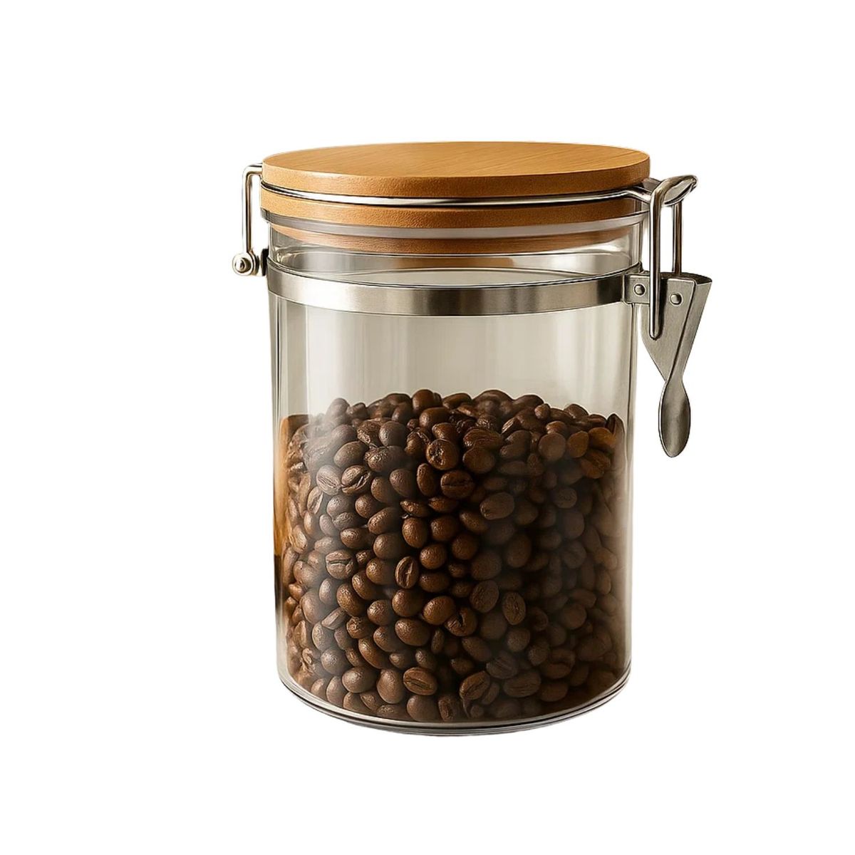 Set 2 Frascos Tarro Hermetico Vidrio 600mL Con Tapa De Bambu, marca GENERICO - Foto 2