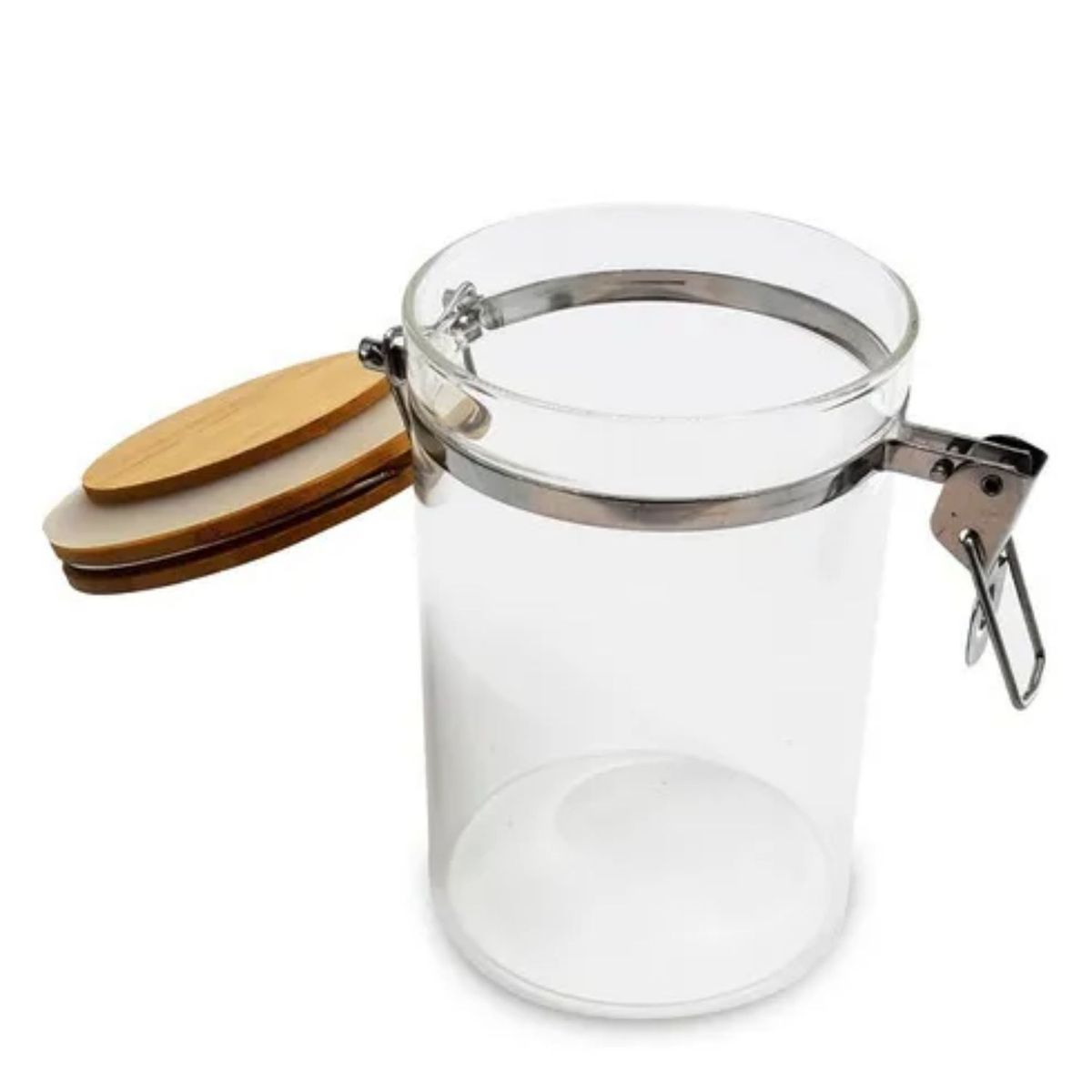 GENERICO - Frasco Tarro Hermetico De Vidrio 350mL Con Tapa De Bambu