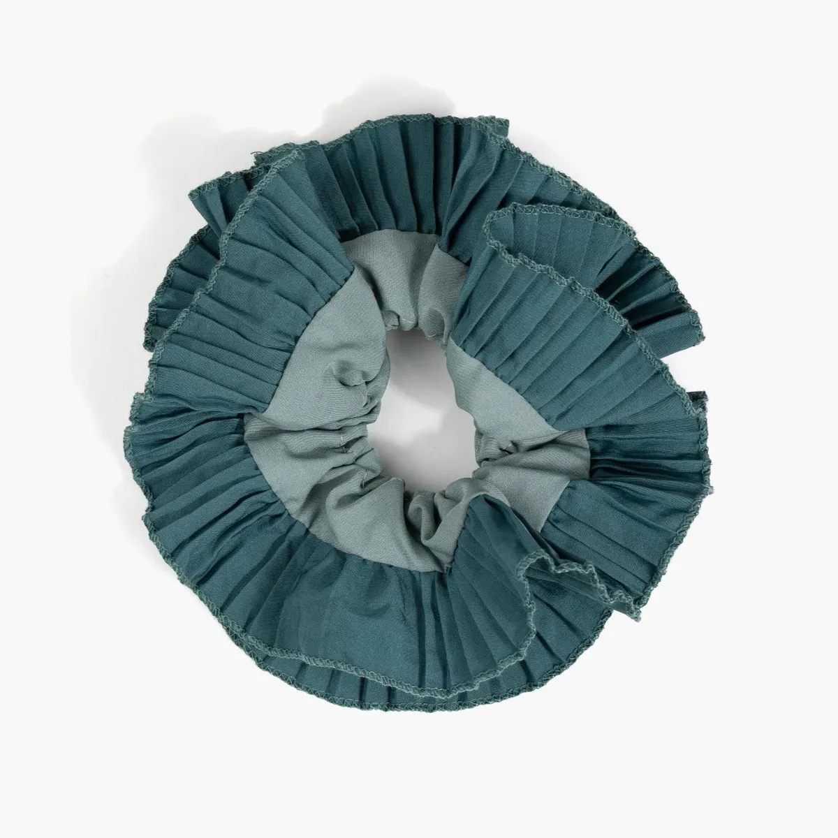 LOUNGE - Collet Mujer Maxi Vuelos Plisados Verde