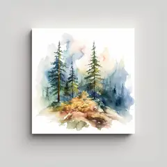 GENERICO - Pinturas Decorativas De árboles De Pino En Las 100x100 Cm