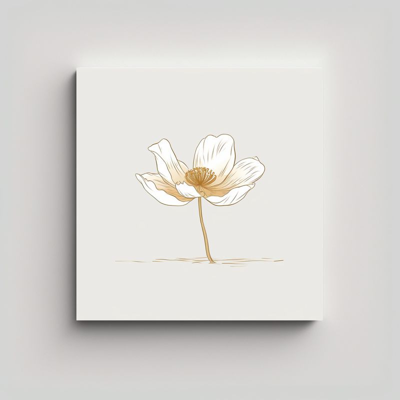 GENERICO - Belleza En Composición Línea Dorada En 100x100 Cm