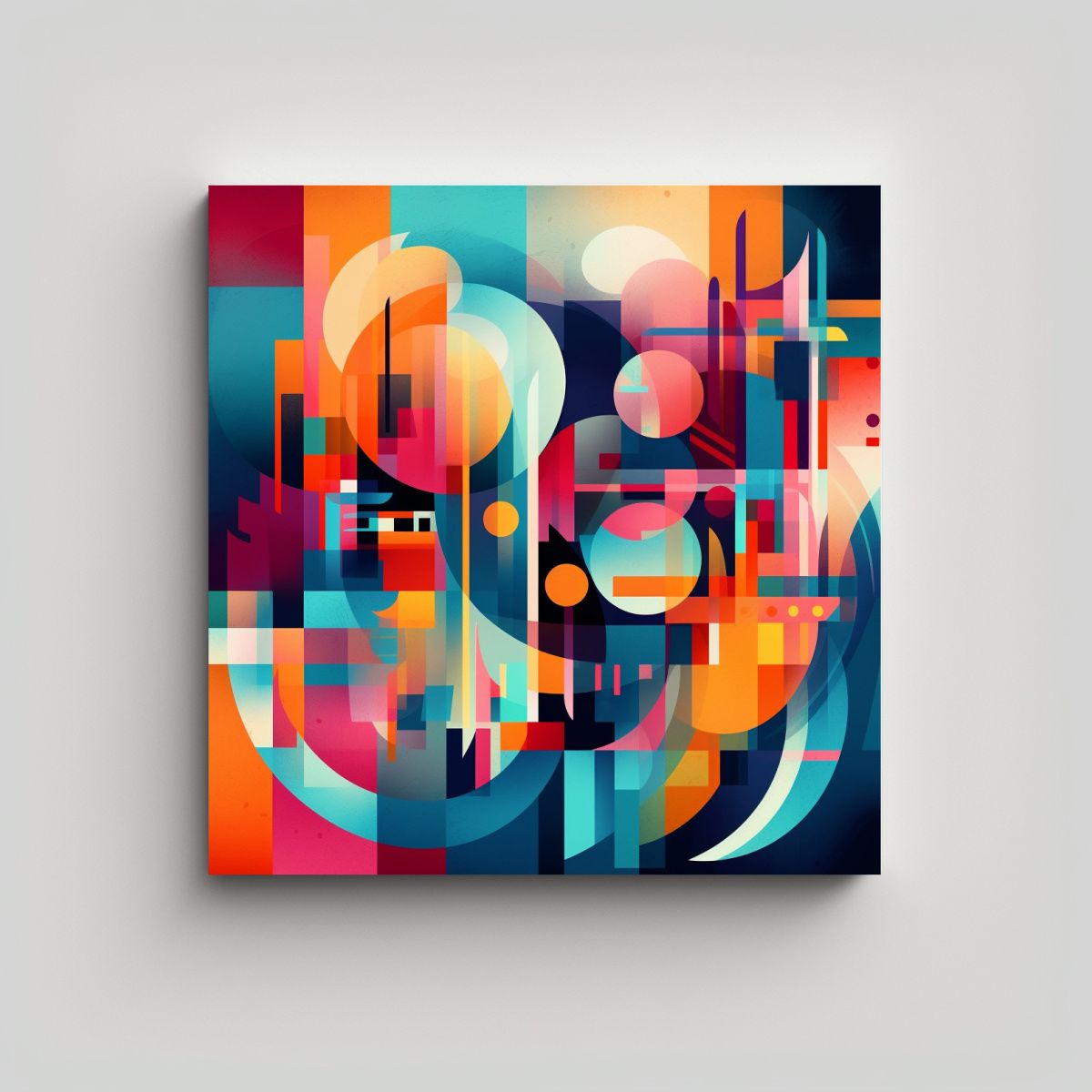 GENERICO - Lienzo De Tela Abstracto Con Colores Vibrantes Y 100x100 Cm
