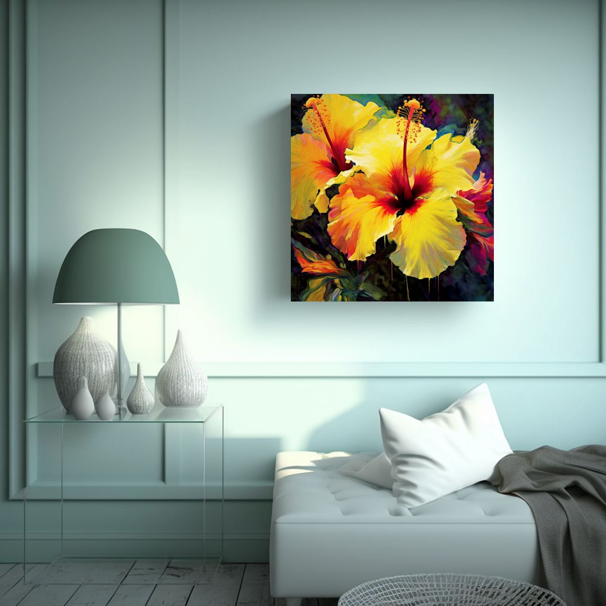 GENERICO - Canva Abstracto Un Mundo De Colores Danzantes 100x100 Cm