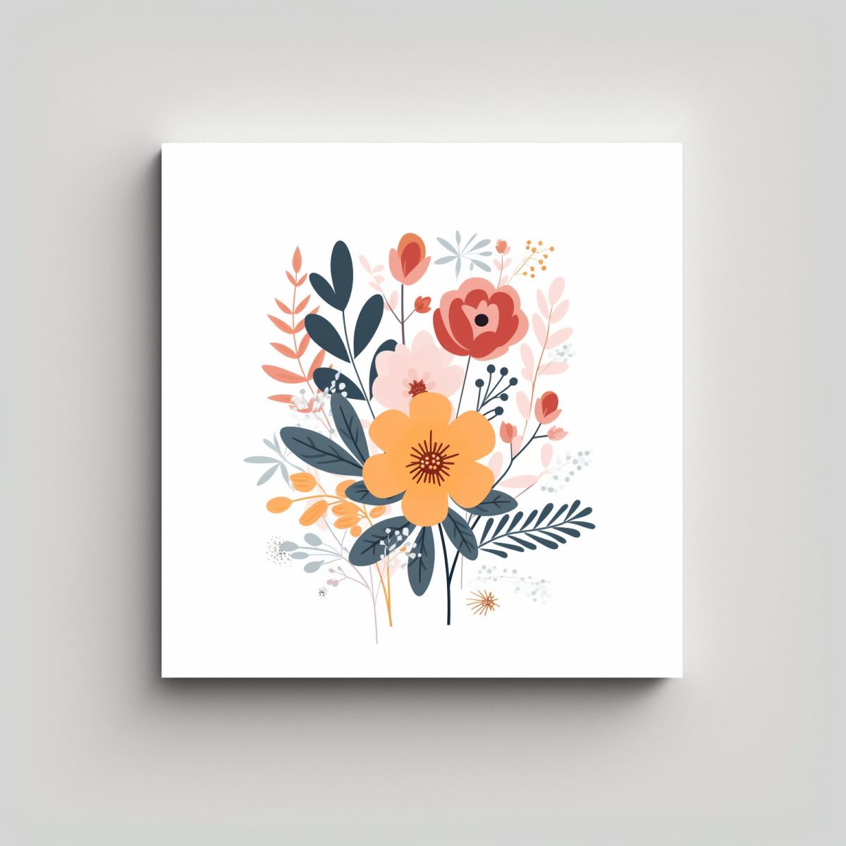 GENERICO - Arte Moderno De Pared Colores Pastel Floral 100x100 Cm