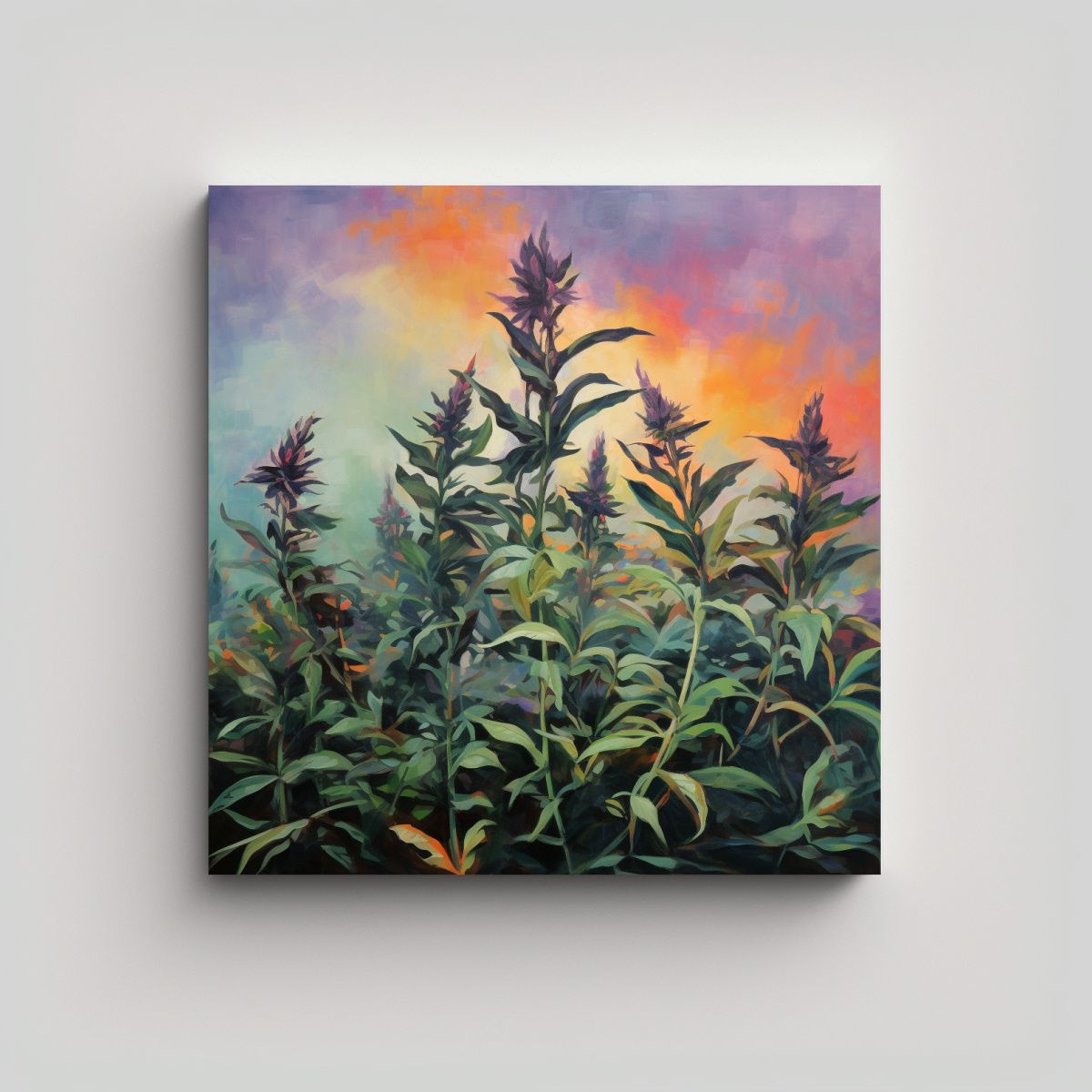 GENERICO - Cuadro Abstracto Multicolor De Arte Cuadrado Con 100x100 Cm