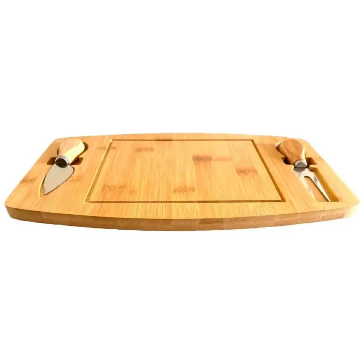 GENERICO - Tabla Picoteo Rectangular Madera Cuchillos Integrados