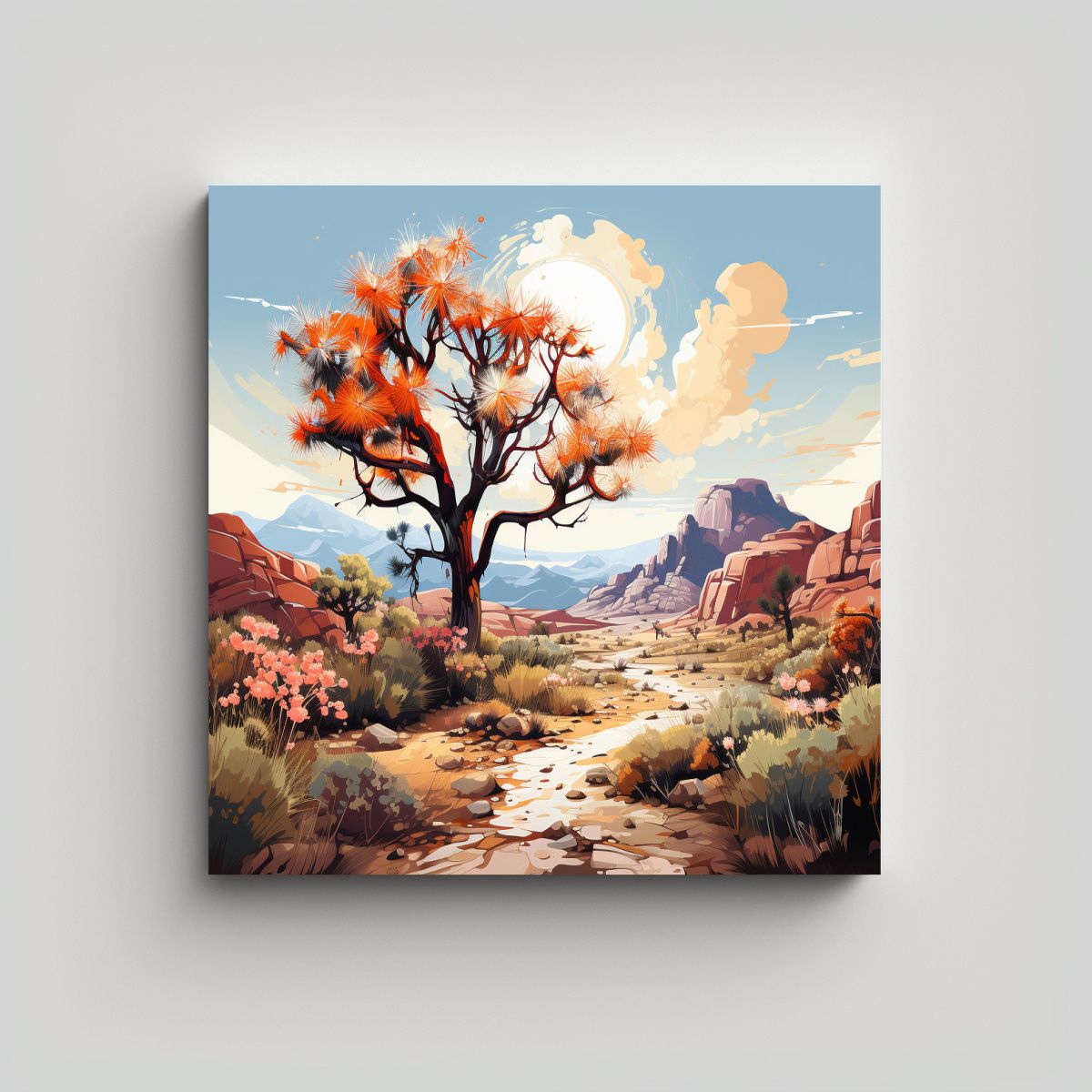 GENERICO - Pintura De Pared De Alta Calidad Joshua Tree En 100x100 Cm