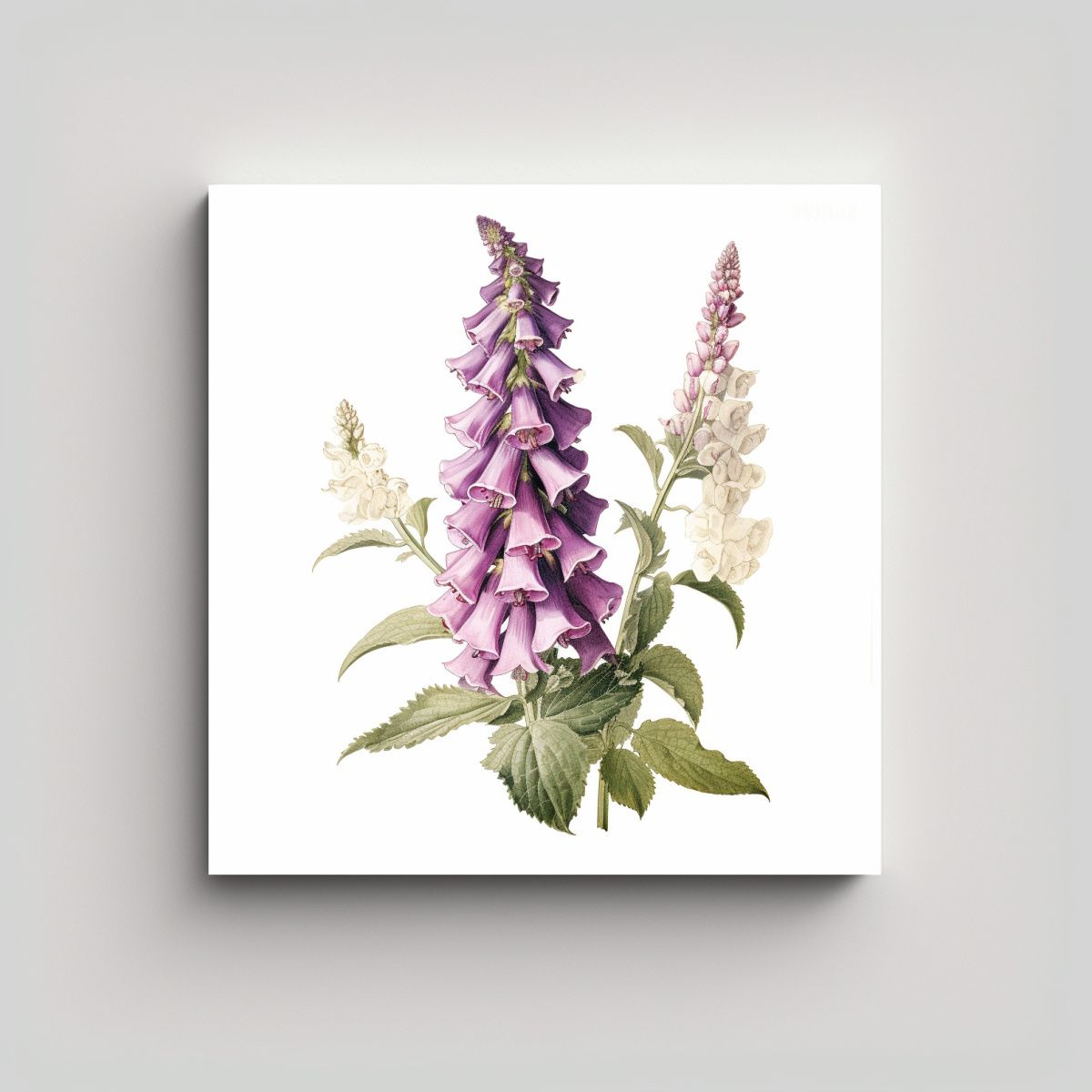 GENERICO - Ilustraciones Vintage De Zorros Morados En Canva 100x100 Cm