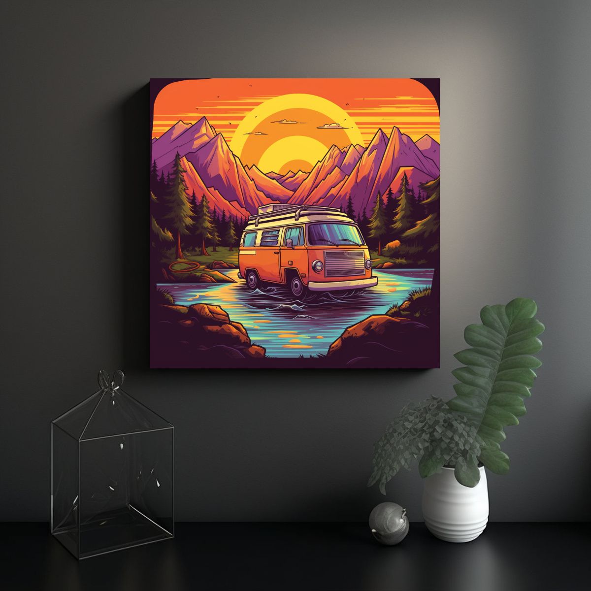 GENERICO - Cuadro Patron Adorable Ash77 Lienzo Tshirt 100x100 Cm