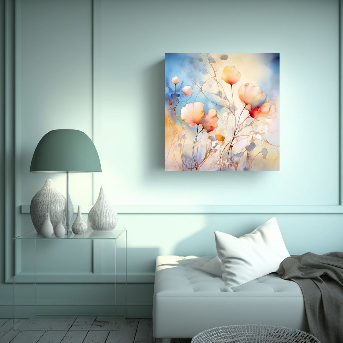 GENERICO - Vanguardia Poder Lienzo De Tela Con Acuarela 100x100 Cm