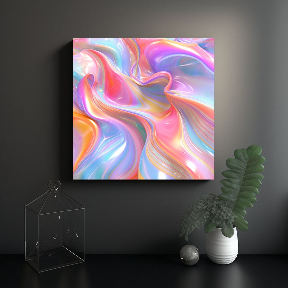 GENERICO - Fondo Arco Iris Estilo Dist Acuarela Arte Visual 100x100 Cm