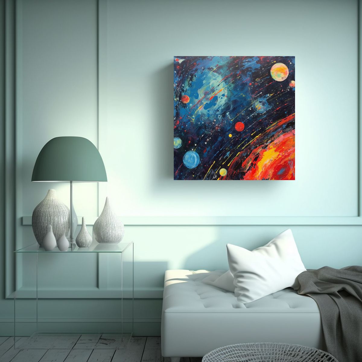 GENERICO - Pintura Abstracta De Acrílico En Tonos 100x100 Cm