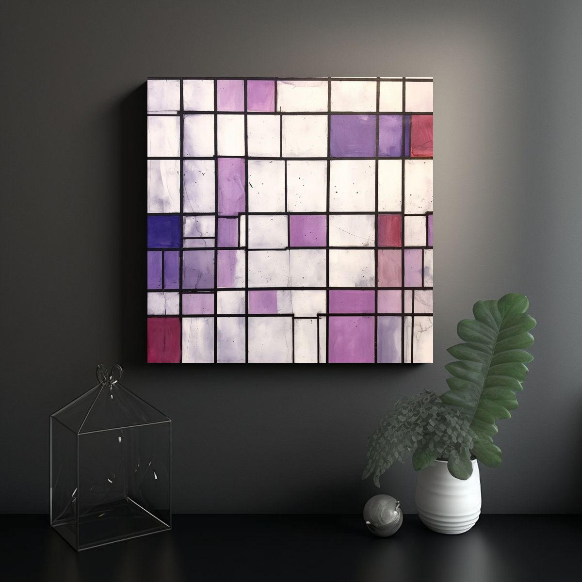 GENERICO - Lienzo Dibujo Minimalista Expresando Emociones 100x100 Cm