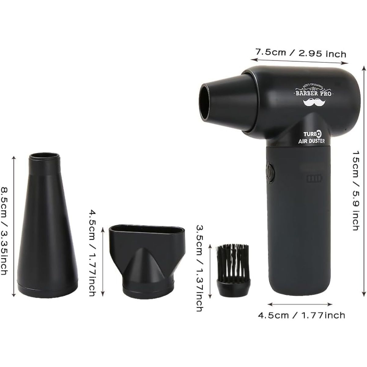 COMPRASMART CHILE - Soplador Eléctrico Inalámbrico 120000RPM con Boquillas Negro