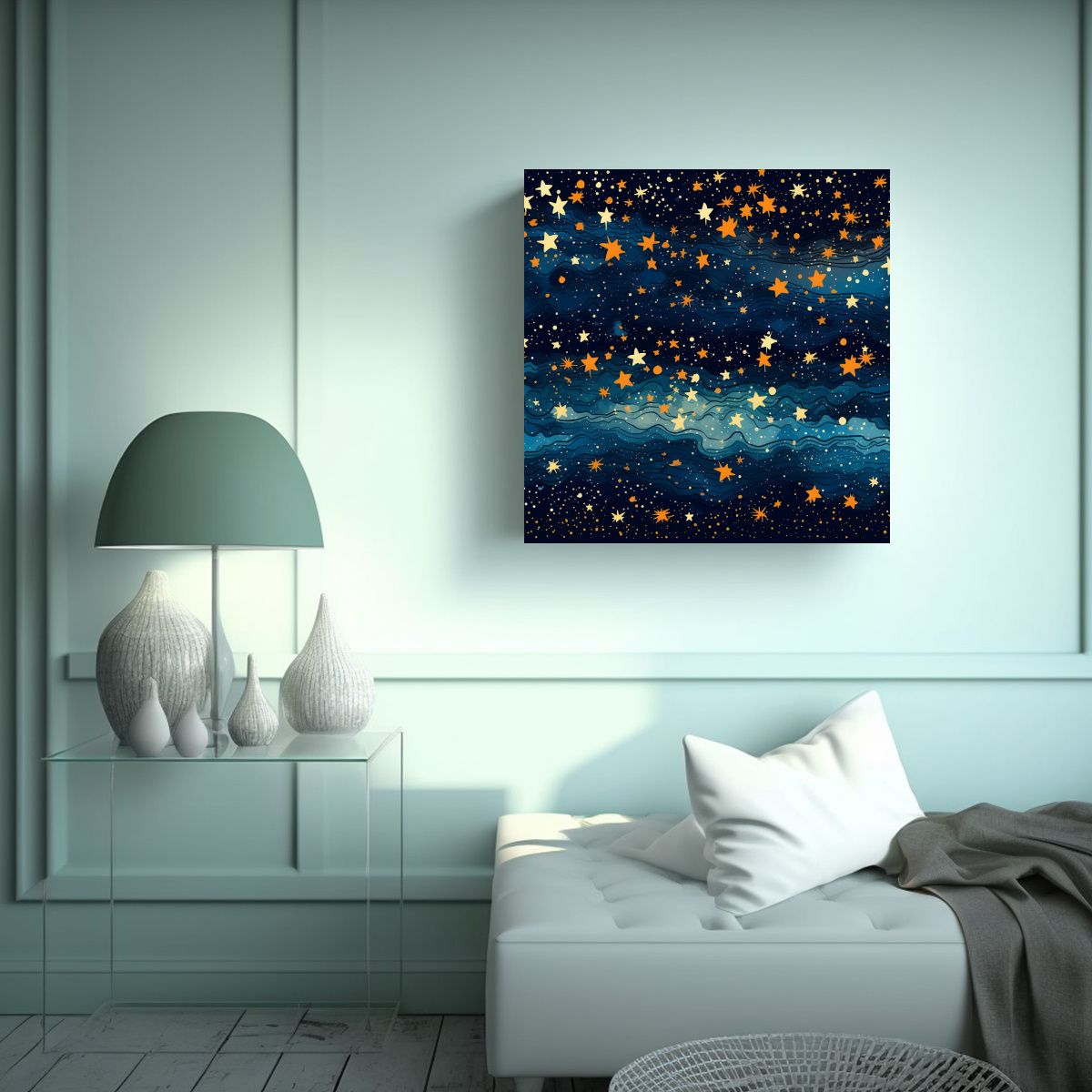 GENERICO - Pintura Decorativa Con Patrón Original De Cielo 100x100 Cm