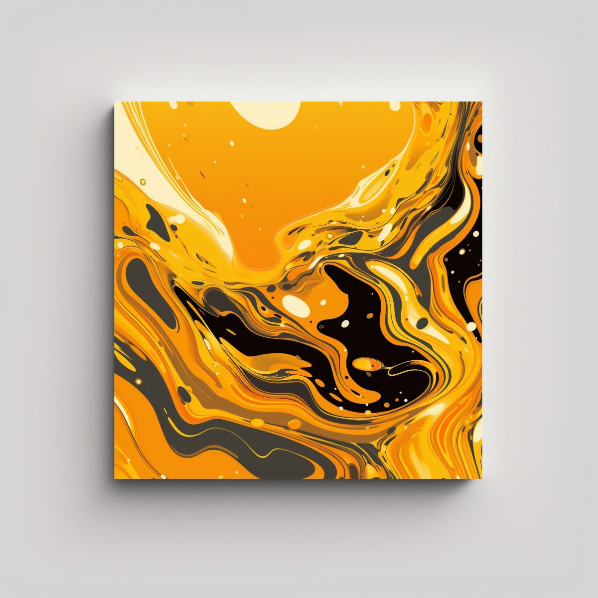 GENERICO - Pintura Abstracta De Oro Líquido En Lienzo Para 100x100 Cm