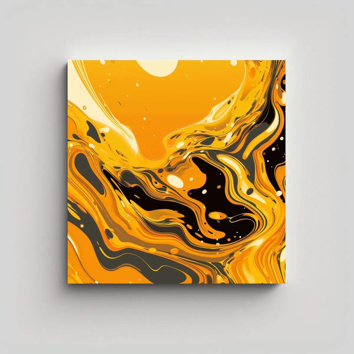 GENERICO - Pintura Abstracta De Oro Líquido En Lienzo Para 100x100 Cm