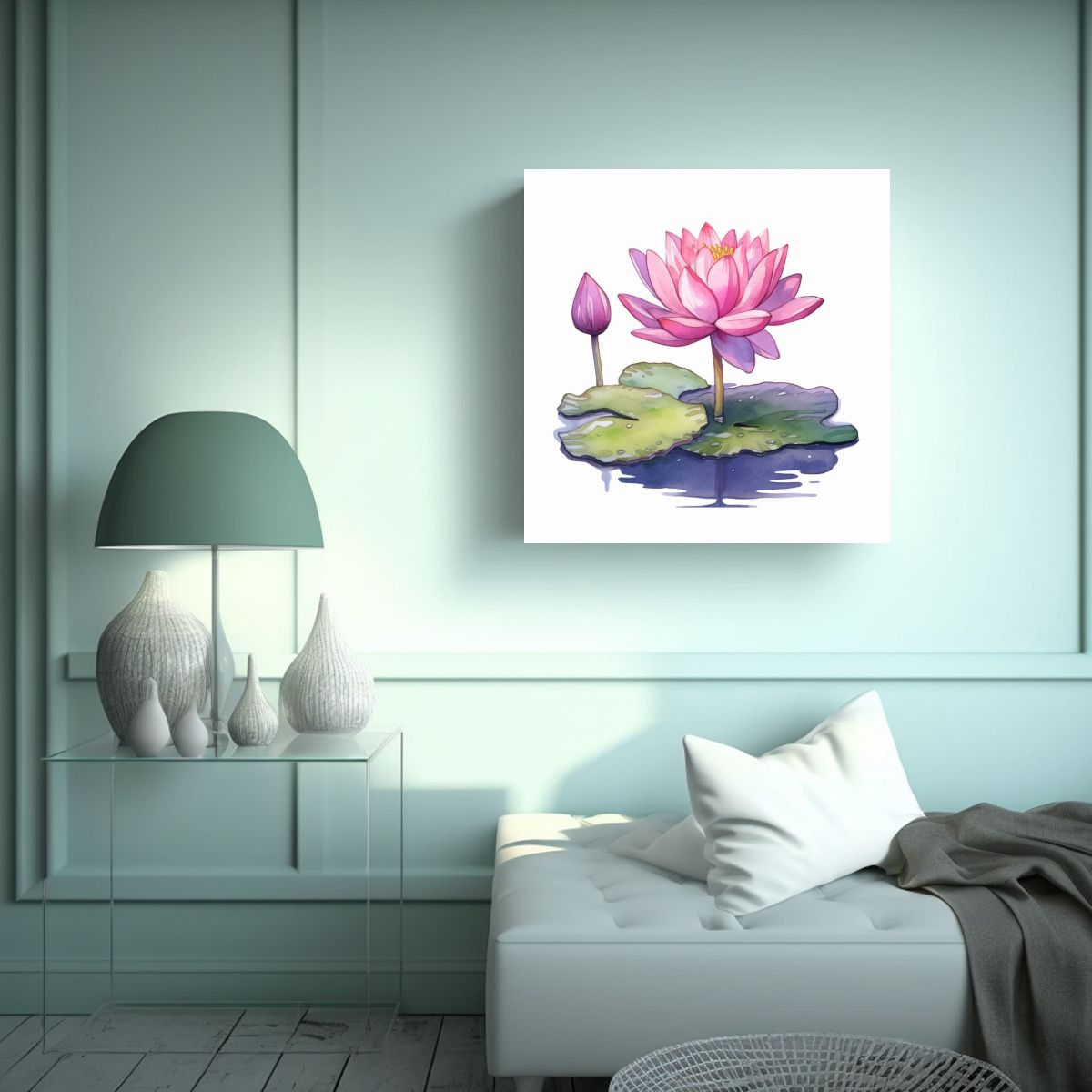 GENERICO - Concepto De Alegría Lotus Flor De Agua En Arte 100x100 Cm