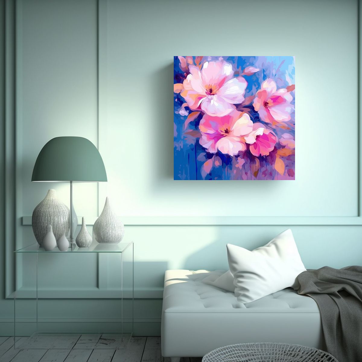 GENERICO - Creativa Belleza En Lienzo Flores Abstractas En 100x100 Cm