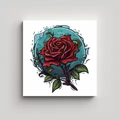 GENERICO - Logo Jarek Rosa Marchita En Cuadro Clásico 100x100 Cm