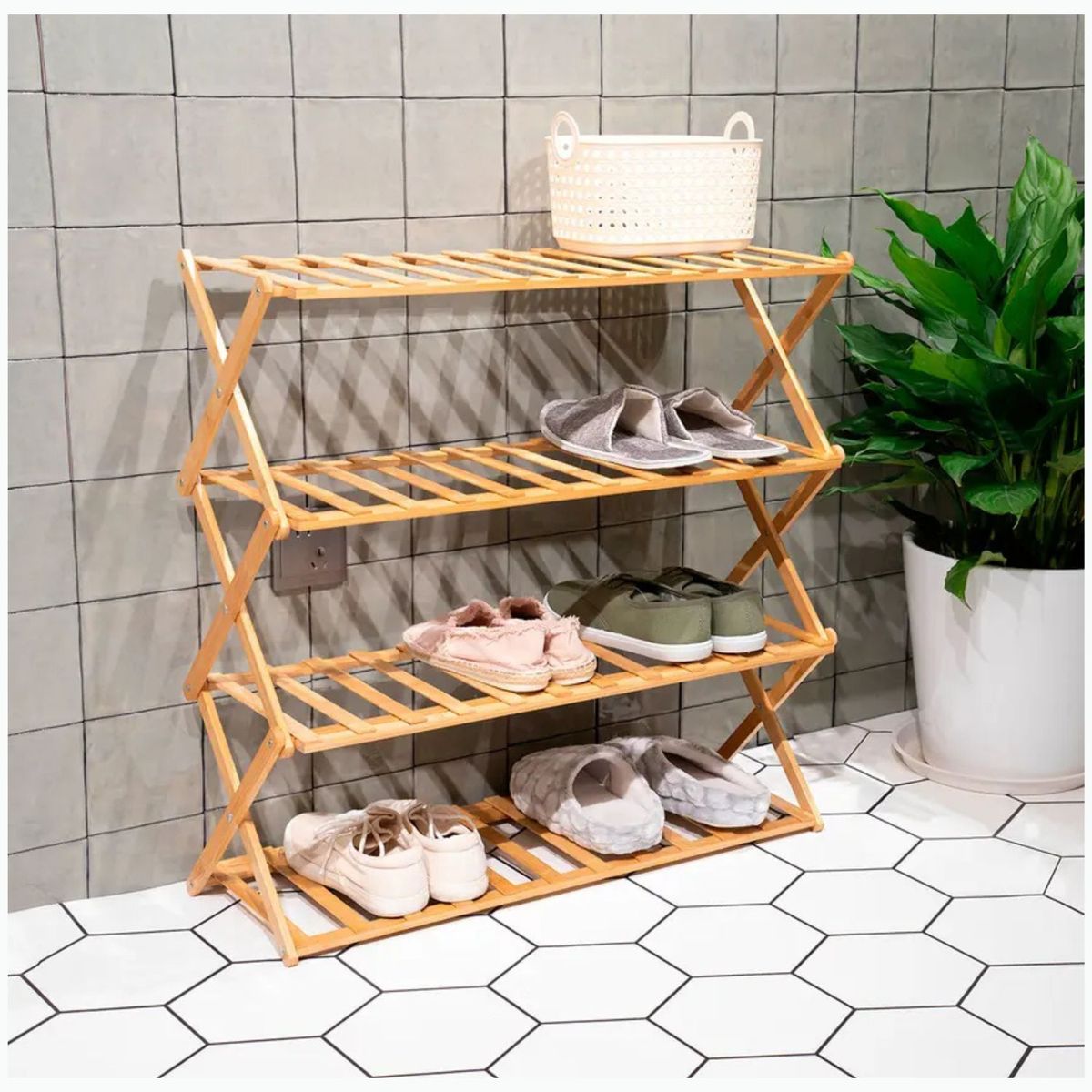 GENERICO - Estante Organizador De Zapatos Plegable 4 Niveles Zapatero