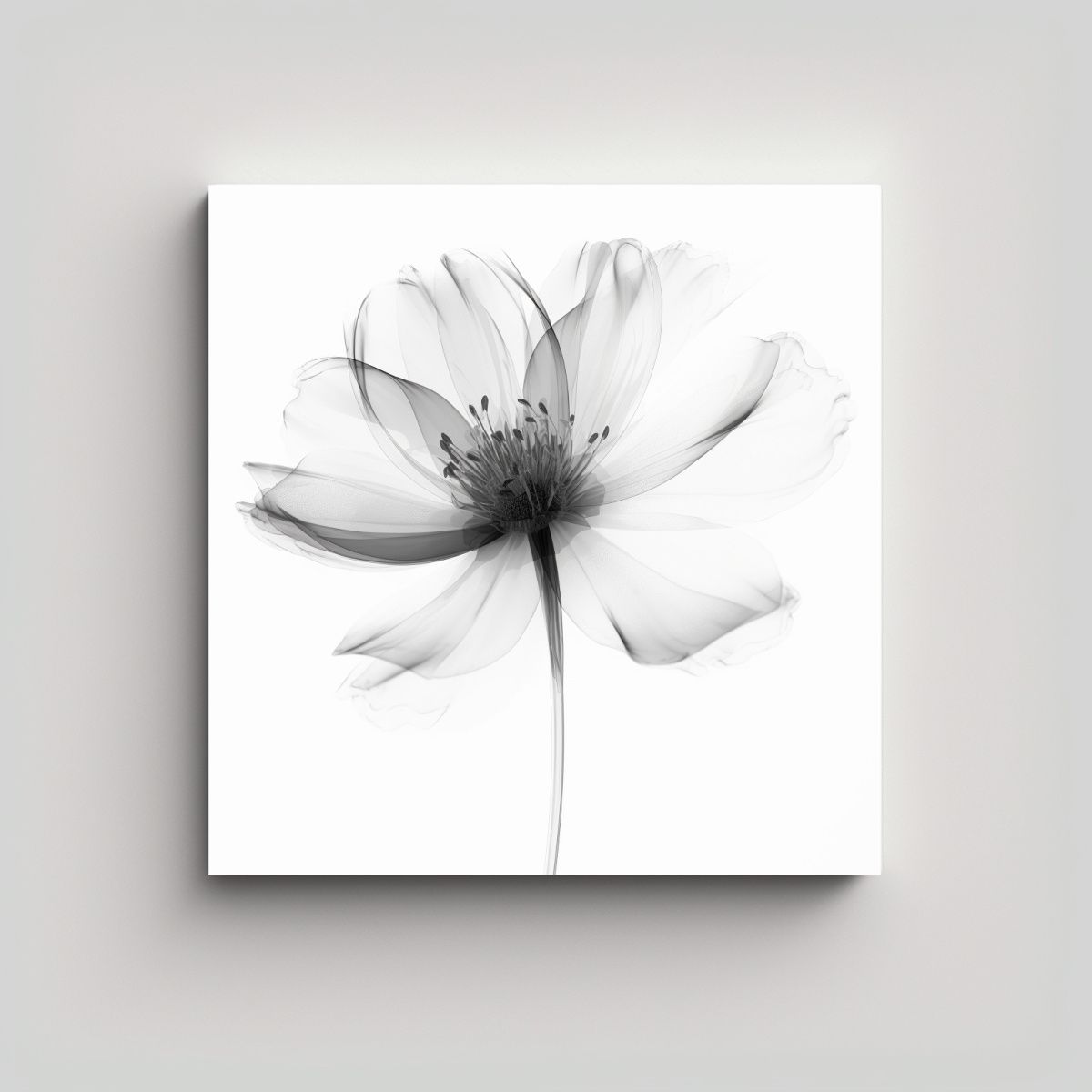 GENERICO - Arte De Flores Estilo Rayos X Detalle 100x100 Cm