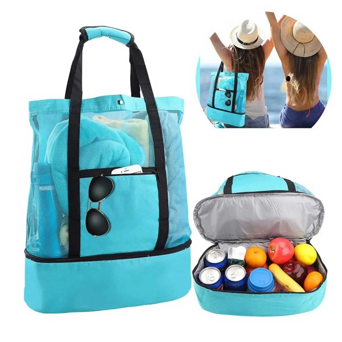 GENERICO - Bolsa Térmica Impermeable Playa Picnic con Compartimento