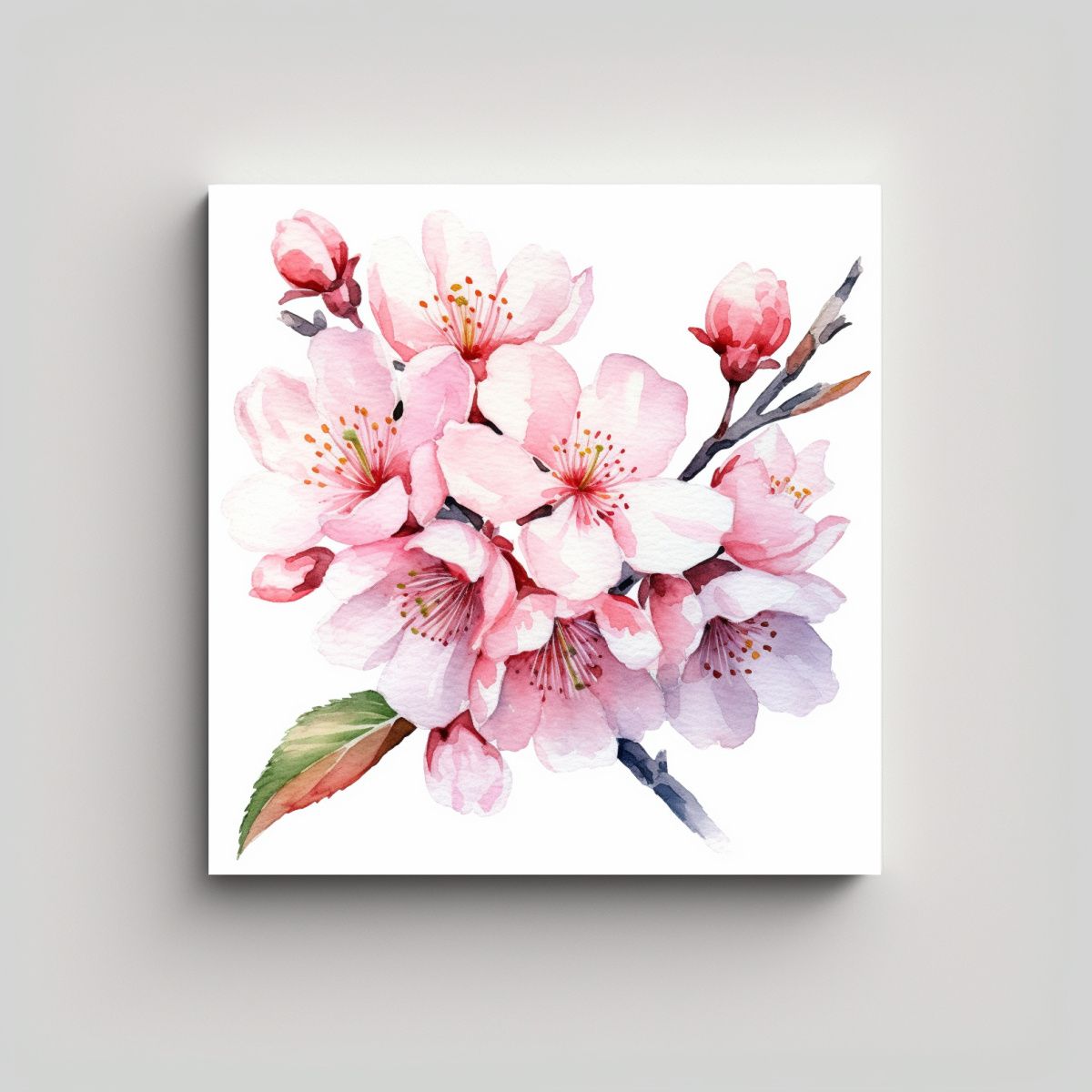 GENERICO - Esquema De Movimiento Canva Con Sakura En 100x100 Cm