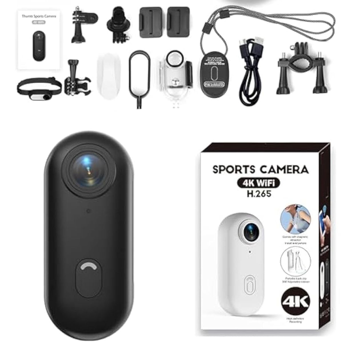 GENERICO - Cámara Deportiva 4k H88pro Wifi Gran Angular 120 Sumergible ULTRA HD