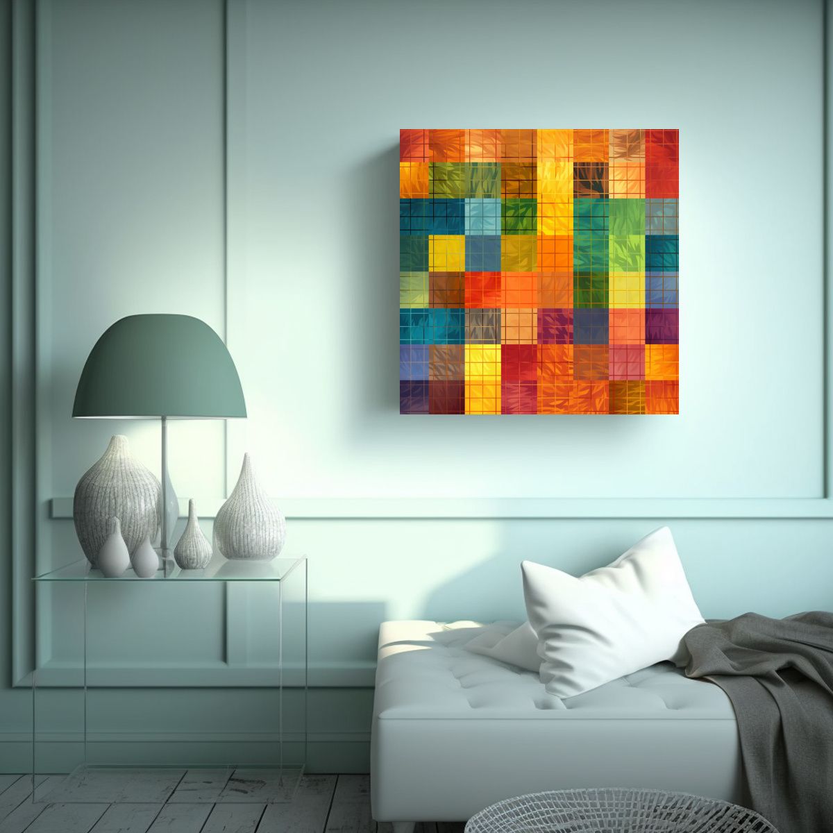 GENERICO - Arte De Pared Bastidor Madera Cuadrados De Varios 100x100 Cm