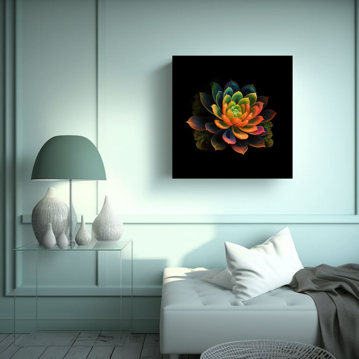 GENERICO - Imagen Animada De Planta Desértica Vanguardia En 100x100 Cm