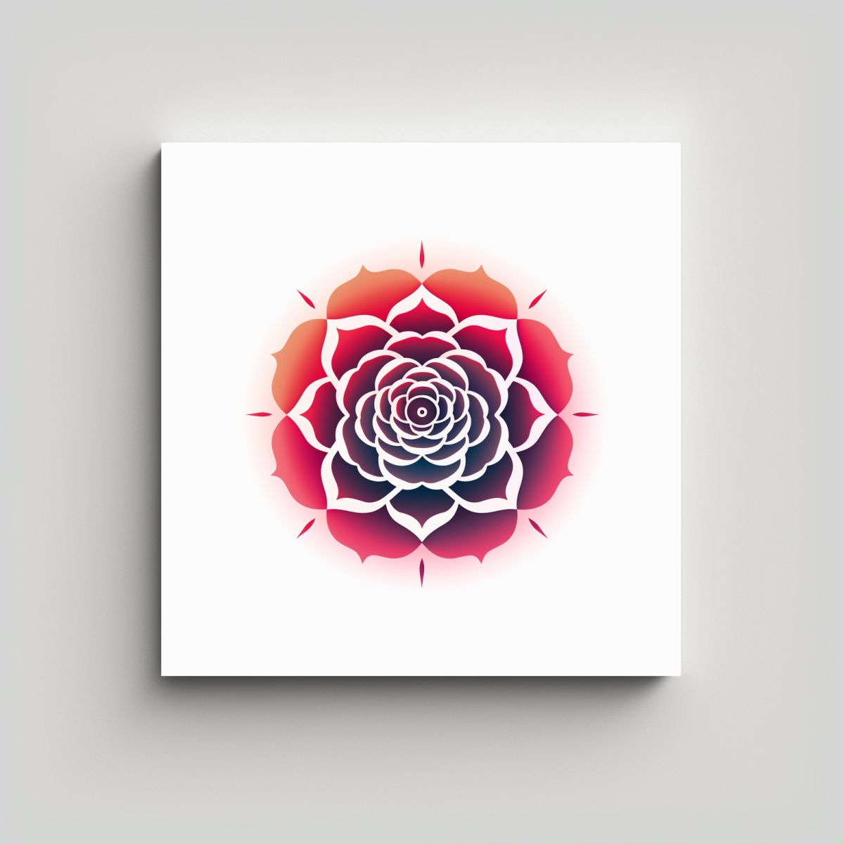 GENERICO - Cuadro Decorativo Geometría Sagrada Y Rosa 100x100 Cm