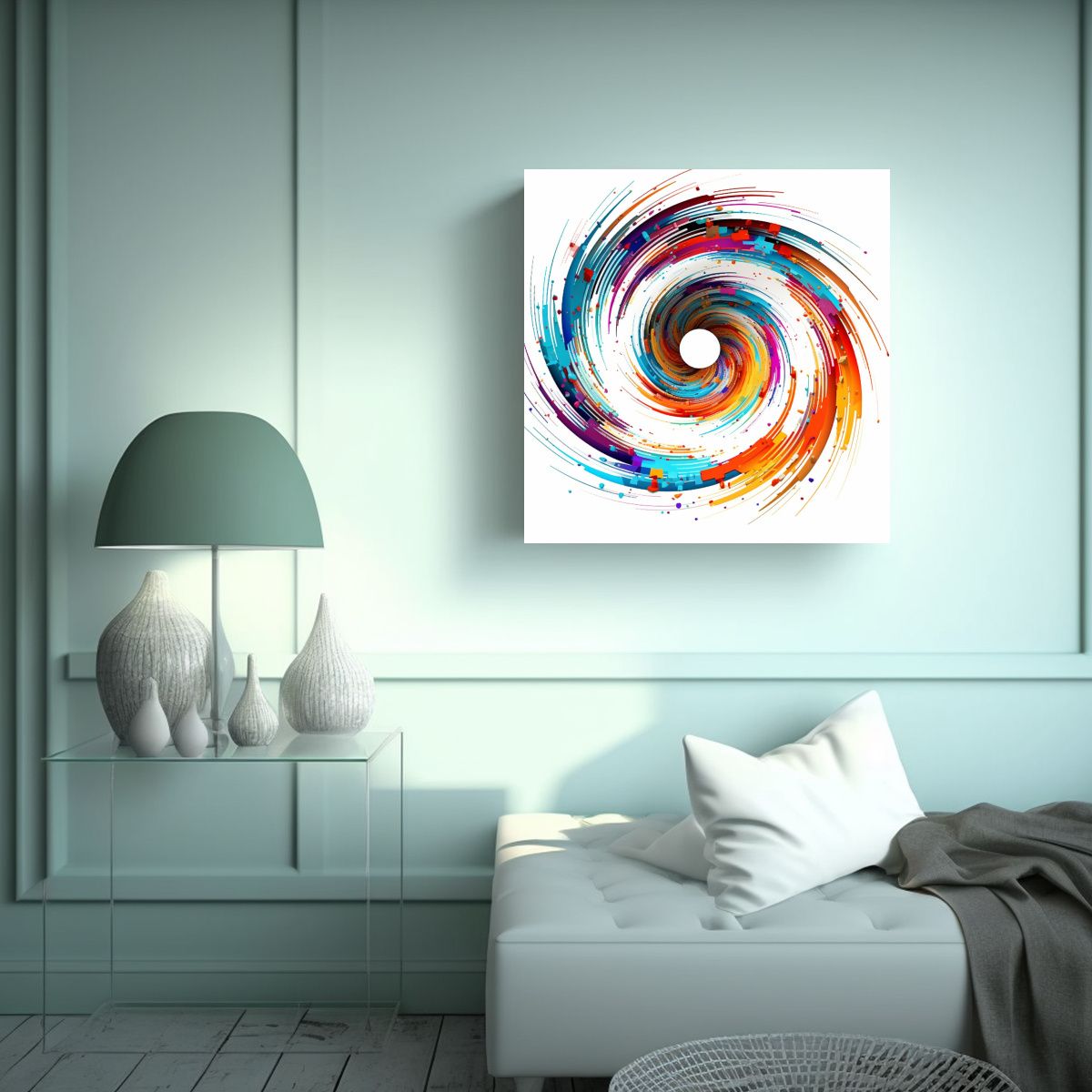 GENERICO - Tela Cuadrada Mágica Con Patrón Geométrico De 100x100 Cm