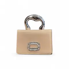 GENERICO - Cartera Mujer Beige fiesta – Ecocuero  Con Correa Ajustable