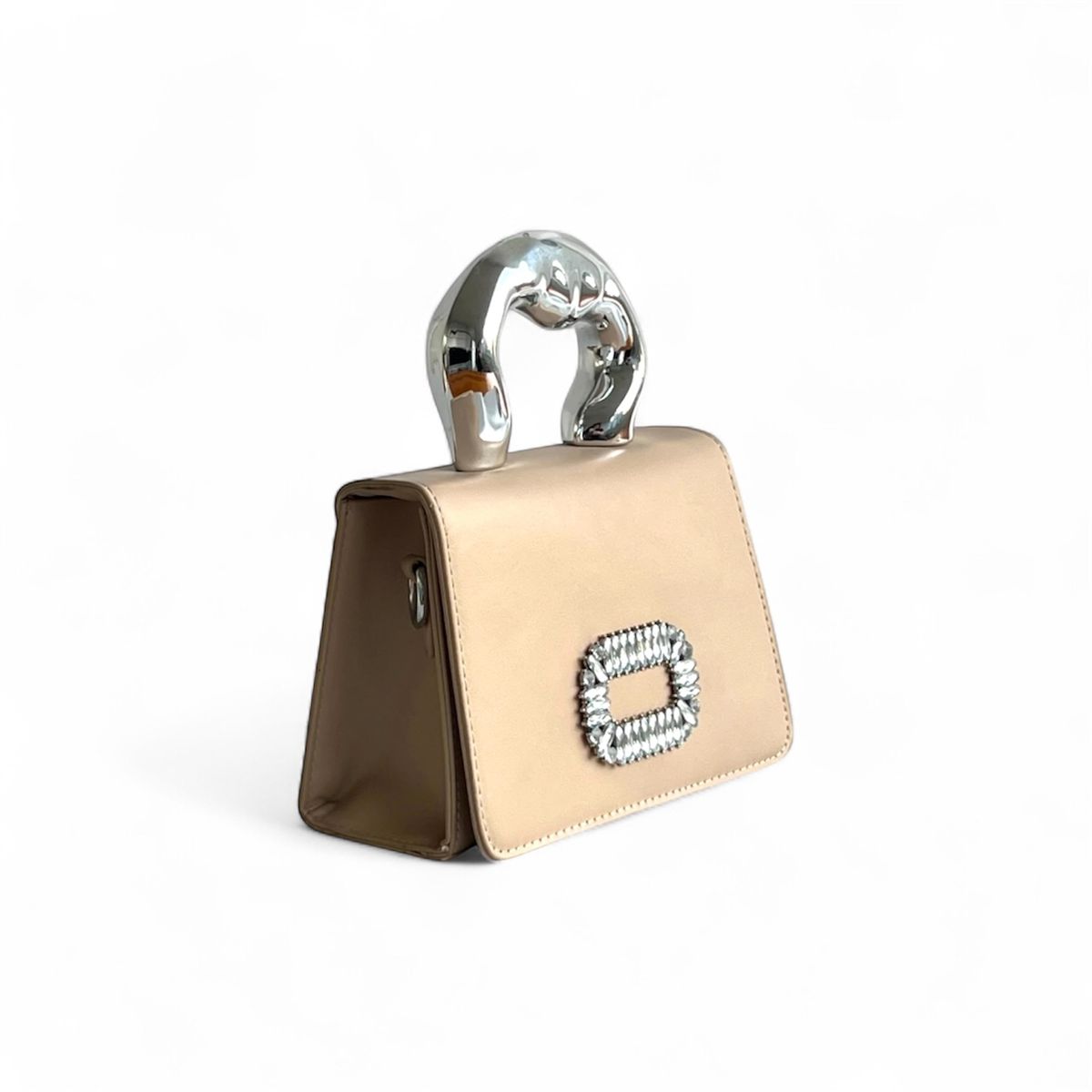 GENERICO - Cartera Mujer Beige fiesta – Ecocuero   Con Correa Ajustable