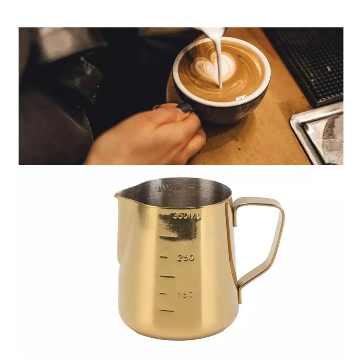 GENERICO - Jarra De Espuma De Leche Barista Cafe jarra barista 350ml