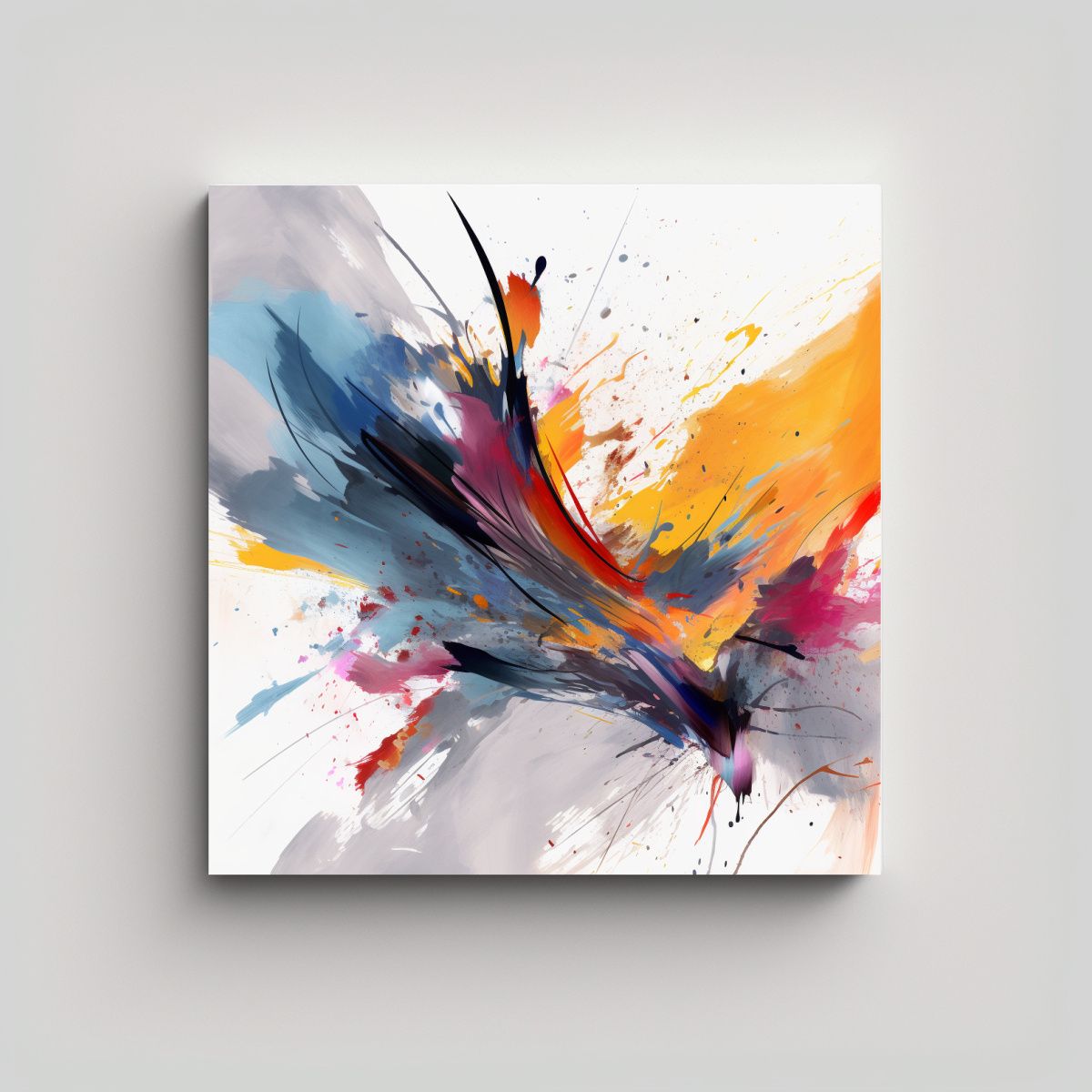 GENERICO - Cuadro Abstracto Moderno Con Pinceladas Grandes Y 100x100 Cm
