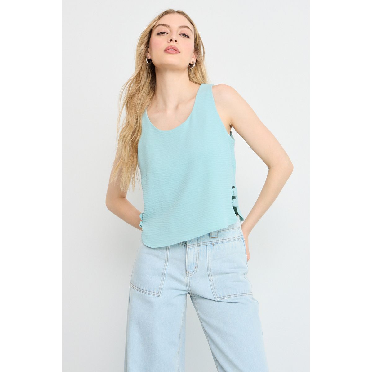 IO - Blusas Sin Manga Mujer Celeste Io