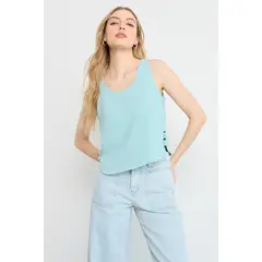 IO - Blusas Sin Manga Mujer Celeste