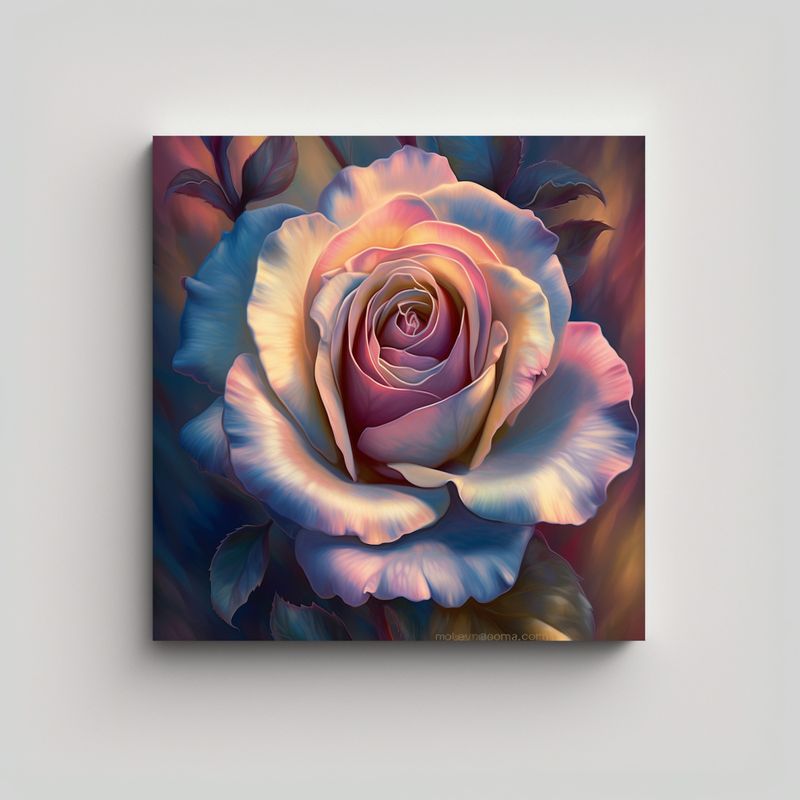 GENERICO - Canva Decorativo Rosa Multicolor Profunda En 100x100 Cm