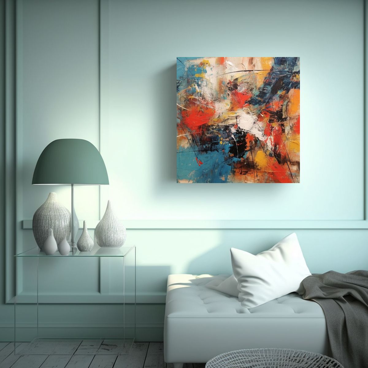 GENERICO - Cuadro Abstracto De Alta Calidad Efecto Visual An 100x100 Cm