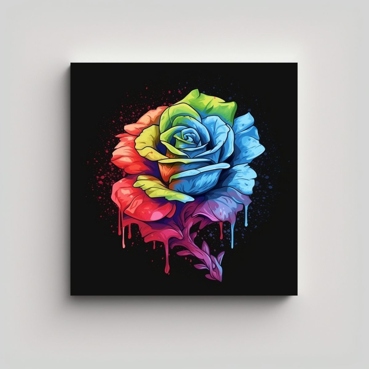 GENERICO - Cuadro Decorativo Lienzo Multicolor Con Rosas 100x100 Cm