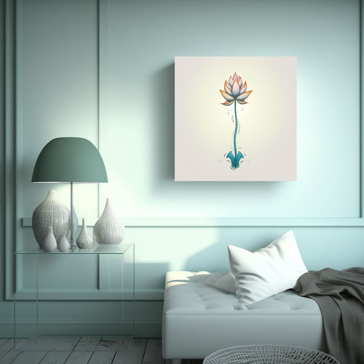 GENERICO - Expresión Única Cuadro Temático Lotus Vertical 100x100 Cm